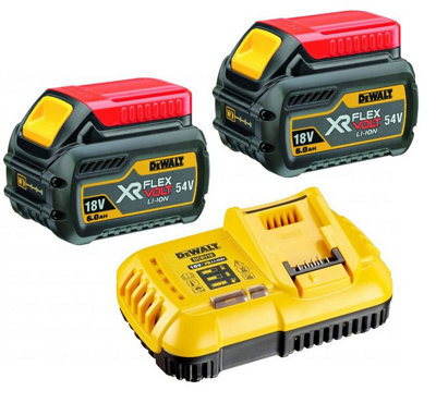 Dewalt Dcb546 18V 54V Xr Flexvolt 6.0Ah Battery Twin Pack + Dcb118 Fast Charger from B&Q