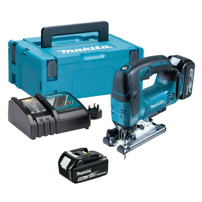 B&Q -  Djv182Rtj 18V Lxt Brushless Top Handle Jigsaw + Makpac Case + 2 X 5.0Ah