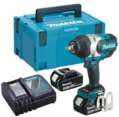Makita Dtw1002Rfj 18V Lxt Brushless Impact Wrench 1/2 + 2 X 3.0Ah + Makpac from B&Q