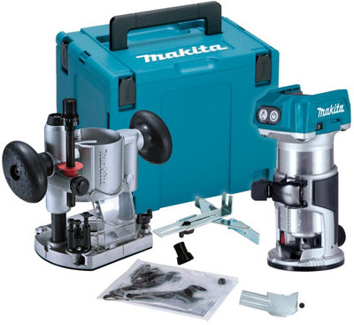 Makita Drt50Z 18V Cordless Brushless Laminate Router Trimmer + Plunge Base +Case