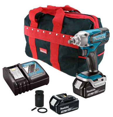 Makita Dtw190Rx2 18V Cordless Lxt 1/2" Scaffolders Impact Wrench Kit + 2 X 3.0Ah from B&Q
