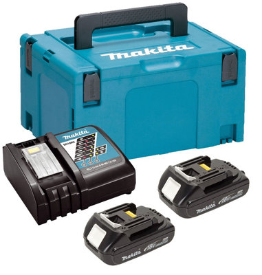 Makita Bl1815 18V 2 X 1.5Ah Lithium Batteries Dc18Rc Fast Charger + Makpac Case from B&Q