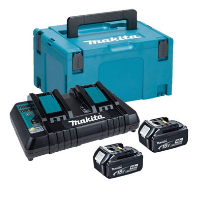 Makita Bl1840 18V 2 X 4.0Ah Lithium Batteries Dc18Rd Dual Port Charger + Makpac from B&Q