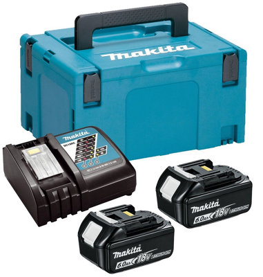 Makita Bl1860 18V 2 X 6.0Ah Lithium Batteries Dc18Rc Fast Charger + Makpac Case By Buyaparcel from B&Q