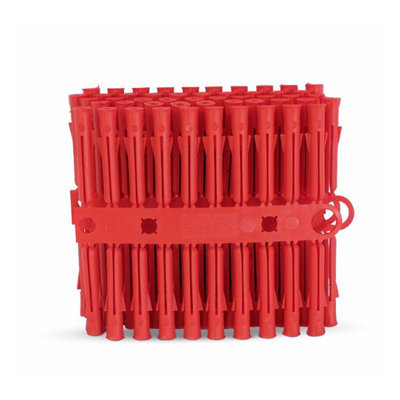 Talon Red 5-5.5mm Wall Plugs Plastic Screw Fixing Plug Euro Slot X1000 Trade Pack from B&Q