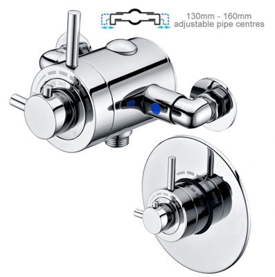 Buyaparcel Thermostatic Concentric Concealed / Exposed Shower Mixer Valve135mm To 150mm from B&Q