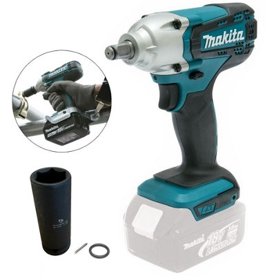 Makita Dtw190Z 18V Cordless 1/2" Impact Wrench Scaffolding Tool + 21mm Socket from B&Q