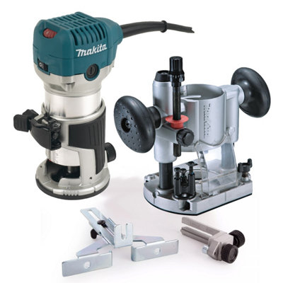Makita Rt0700cx4 240V 1/4" Router Laminate Trimmer With Guide And Plunge Base