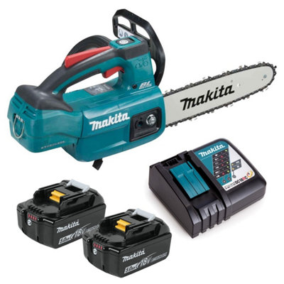 Makita Duc254Rte 18V Lxt Cordless Brushless 25Cm Chainsaw Top Handle 2 X 5.0Ah from B&Q