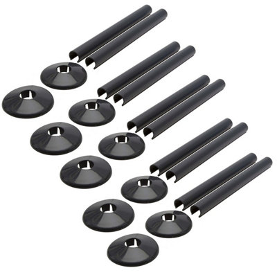 Talon Snappit Radiator Pipe Covers & Collars 200mm Anthracite Grey Acsna/k2 X5 from B&Q
