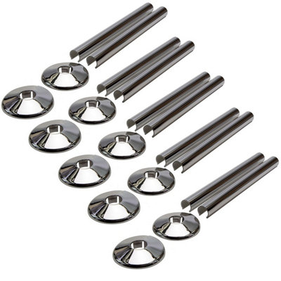 Talon Snappit Radiator Pipe Covers And Collars 200mm Chrome Acsnc K2 X5 from B&Q