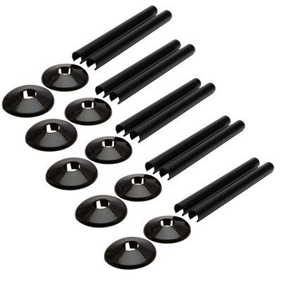 Talon Snappit Radiator Pipe Covers & Collars 200mm Black Acsnb/k2 X5 from B&Q