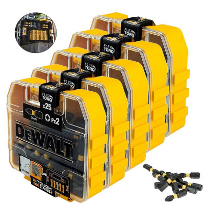 5X Dewalt 25Pc Pz2 Impact Extreme Torsion Screwdriver Bit Set Flextorq Case from B&Q