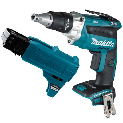 Makita Dfs250Z 18V Brushless Collated Autofeed Drywall Screwdriver + Attachment from B&Q
