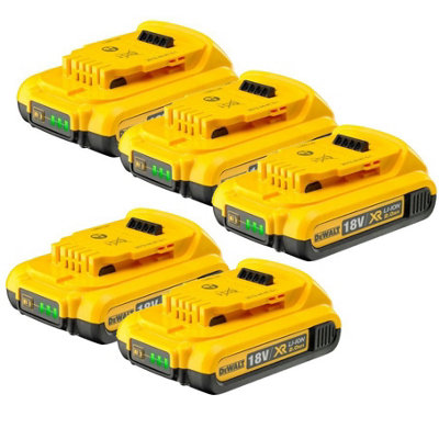 5X Dewalt Dcb183 Xr 18V Lithium Ion Battery Pack Li-Ion 2.0Ah Genuine Dewdcb183 By Buyaparcel from B&Q