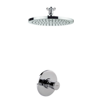 Buyaparcel Timed Non Concussive Concealed Shower Self Closing + Round Fixed Ceiling Head from B&Q