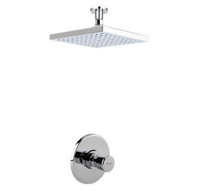 Buyaparcel Timed Non Concussive Concealed Shower Self Closing + Square Fixed Ceiling Head from B&Q