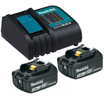 2 X Makita Bl1830 Li-Ion 3.0Ah Battery + Dc18Sd 9.6-18V 30 Minute Fast Charger from B&Q