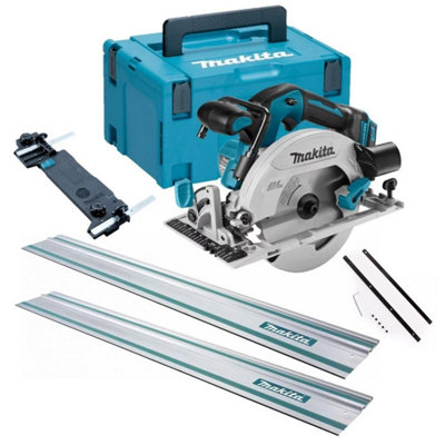 Makita Dhs680Z 18V Lithium Brushless Circular Saw 165mm Bare Makpac 2X 1.5M Rail from B&Q