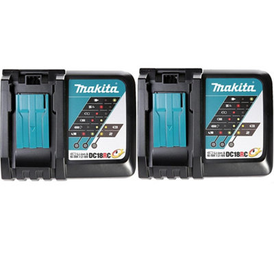 2X Makita Dc18Rc 18V 22Min Intelligent Fast Lithium Battery Charger Black By Buyaparcel from B&Q