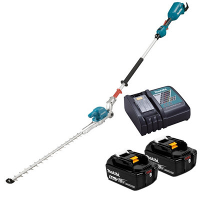Makita Dun500W Lxt 18V Brushless Pole Hedge Cutter Trimmer 2 X 5Ah Batteries from B&Q