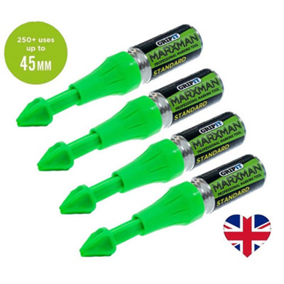 B&Q -  Green Chalk Marking Pen X4 Hole Marking Tool Upto 45mm Marxman1Grn