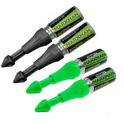B&Q -  Green Standard X2 Chalk Black Deep X2 Marking Pen Hole Marking Tool Set