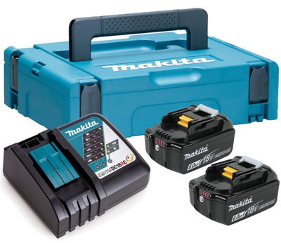 Makita Bl1860 18V 2 X 6.0Ah Lithium Batteries Dc18Rc Fast Charger +Makpac 1 Case from B&Q