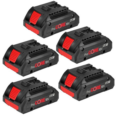 5 X Bosch 1600A016Gb Procore Gba 18V 4.0Ah Lithium Ion Battery Cordless from B&Q