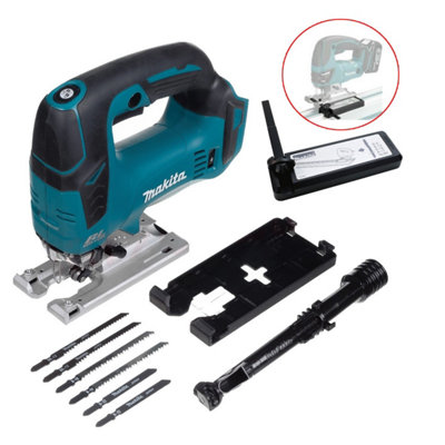 - Makita Djv182Z 18V Lxt Brushless Motor Top Grip Jigsaw Bare + Guide Rail Adapter