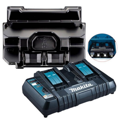 Makita Dc18Rd 240V 18V Dual Port Fast Battery Charger + Inlay from B&Q