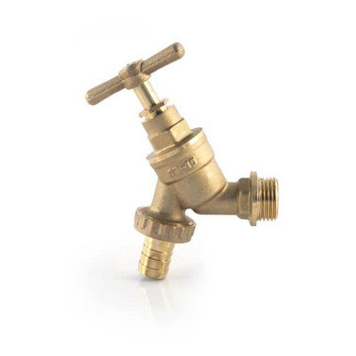 B&Q -  Universal Brass Outdoor Garden Tap Hose Watering 1/2" Hose Union Bib Tap
