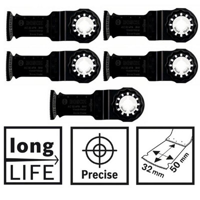 5 X Bosch Pro Bim Starlock Plunge Cut Saw Blade Aiz 32 Apb Wood Metal 50mm 32mm from B&Q
