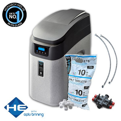 Monarch Water Monarch Midi He Freeflow Water Softener Ultimate Series15mm Hoses + 10Kg Salt from B&Q