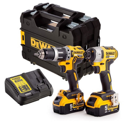 Dewalt Dck266P2T 18V Brushless Dcd796 Combi Drill Dcf887 Impact Driver 2 X 5.0Ah from B&Q