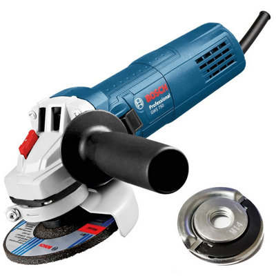 Bosch Gws750 110V Professional Corded Angle Grinder 115mm 4.5" Gws + Flange Nut from B&Q