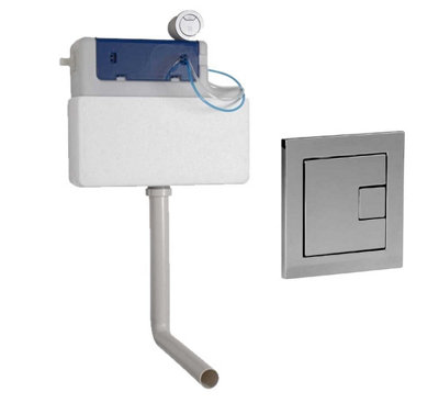 Roper Rhodes Cascade Concealed Dual Flush Wc Toilet Cistern +Square Chrome Plate from B&Q