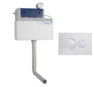 Roper Rhodes Cascade Concealed Dual Flush Wc Toilet Cistern + Chrome Flush Plate from B&Q