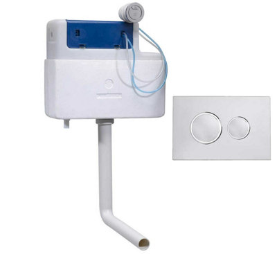 Roper Rhodes Torrent Concealed Dual Flush Wc Toilet Cistern + Chrome Flush Plate from B&Q