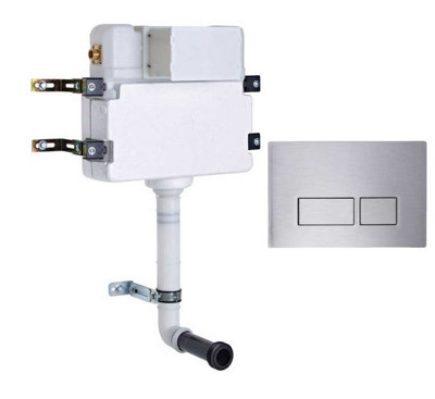 Roper Rhodes In Wall Concealed Dual Flush Wc Toilet Cistern +Plaza S/steel Plate from B&Q
