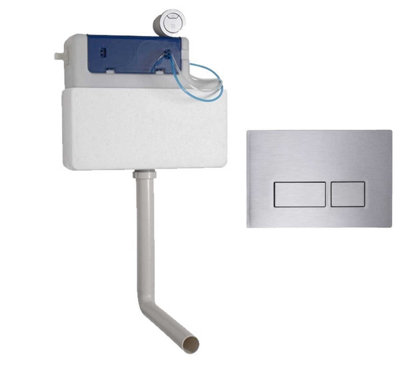 Roper Rhodes Cascade Concealed Dual Flush Wc Toilet Cistern +Plaza S/steel Plate from B&Q