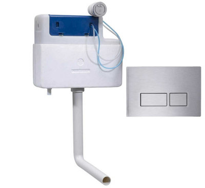 Roper Rhodes Torrent Concealed Dual Flush Wc Toilet Cistern +Plaza S/steel Plate from B&Q