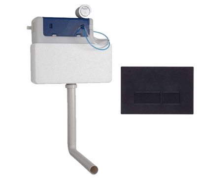 Roper Rhodes Cascade Concealed Dual Flush Wc Toilet Cistern + Plaza Black Plate from B&Q