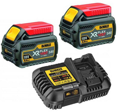 Dewalt Dcb546 18V 54V Xr Flexvolt 6.0Ah Battery Twin Pack + Dcb116 Fast Charger By Buyaparcel from B&Q