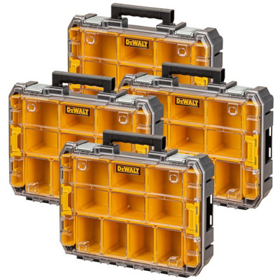 4 X Dewalt Dwst82968-1 Tstak Watersealed Stackable Tool Fixing Organiser Case from B&Q
