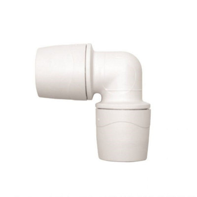 Polypipe Polymax Max122 22mm Pushfit 90"degree Elbow White Single from B&Q