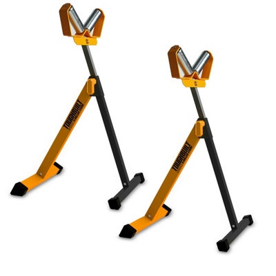 X2 Toughbuilt Tb-S220 V Roller Pipe Cut Stand Adjustable Material Support Stand from B&Q