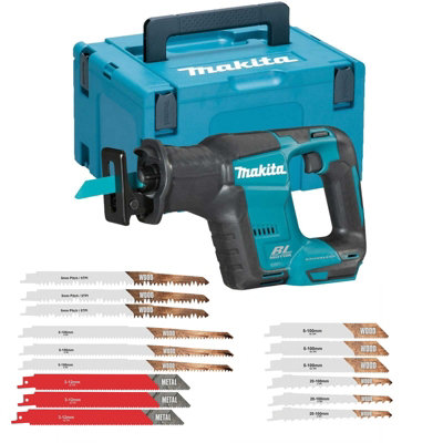 Makita Djr188Z 18V Lxt Brushless Compact Reciprocating Saw Bare + Makpac Blades from B&Q
