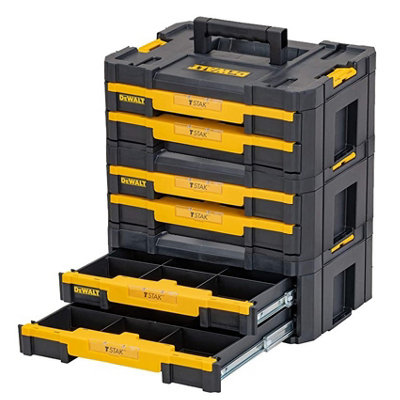 Dewalt Dwst1-70706 Tstak Iv Tool Storage Box 2 Shallow Drawers 8L Capacity X 3 from B&Q
