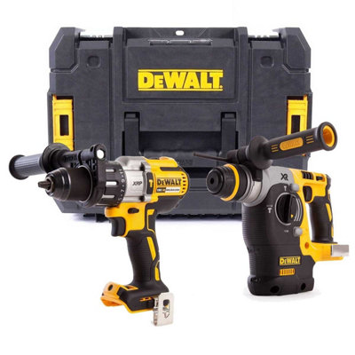 Dewalt Dck229 18V Brushless Pack Dcd996 Combi Drill Dch273 Sds Hammer Bare Tstak from B&Q